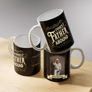 Caneca De Café Retro Vintage Elegante Tipografia Dia dos Pais