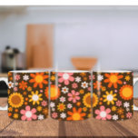 Caneca De Café Retro Vintage Floral Botânico 60S 70S Abstrato<br><div class="desc">Retro Vintage Floral Botânico 60S 70S Abstrato</div>