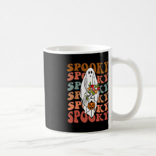 Caneca De Café Retro Vintage Gnoovy Halloween Spooky Flower Ghost