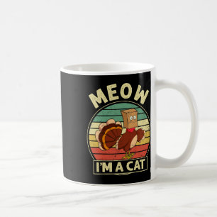 Caneca De Café Retro Vintage Meow, sou um Cat Fall, obrigado.