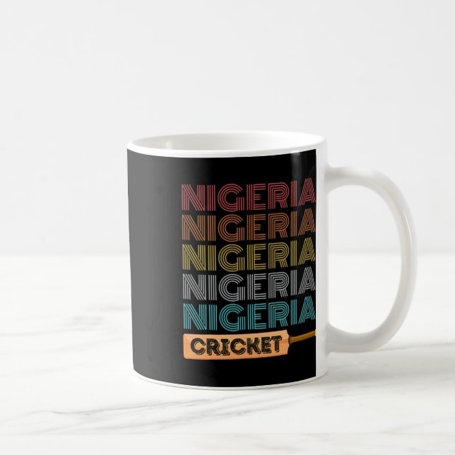 Caneca De Café Retro Vintage Nigeria Cricket  (Direita)