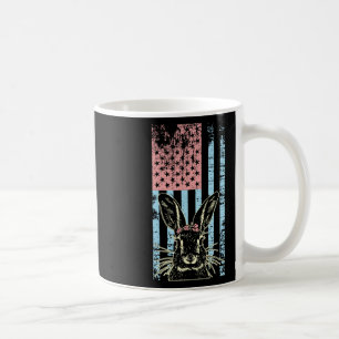 Caneca De Café Retro Vintage Pastel Bandeira Americana Coelho da