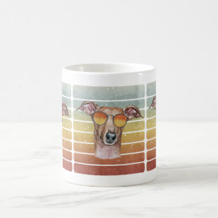 Caneca De Café Retro Vintage Pôr-do-Sol Galgo Italiano Mãe Pai