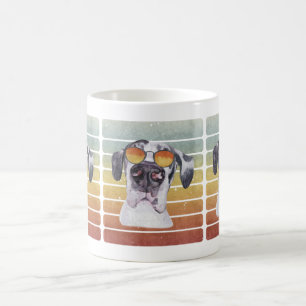 Caneca De Café Retro Vintage Pôr do Sol Grande Dane Mãe Pai