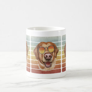 Caneca De Café Retro Vintage Pôr do Sol Labrador Mãe Pai