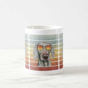 Caneca De Café Retro Vintage Pôr do Sol Weimaraner Mãe Pai