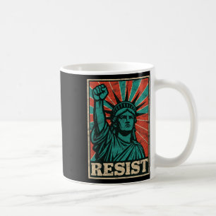 Caneca De Café Retro Vintage Resiste Traço Fascismo De Liber
