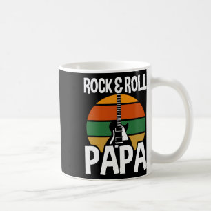 Caneca De Café Retro Vintage Rock And Roll Papa Guitar Pais Da