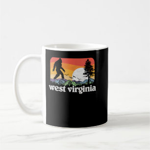 Caneca De Café Retro West Virginia Bigfoot Mountain Trees Nature