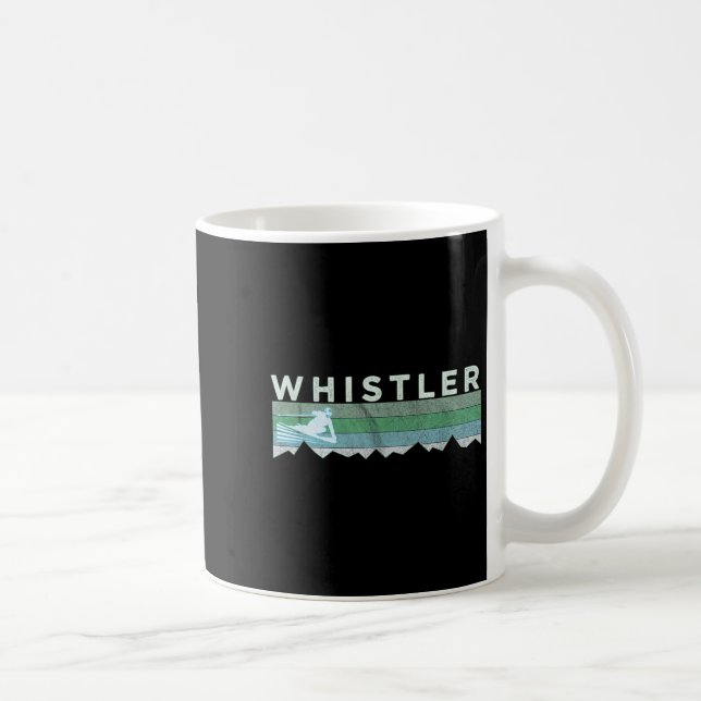 Caneca De Café Retro Whistler Bc Canada Distressed Skiing  (Direita)