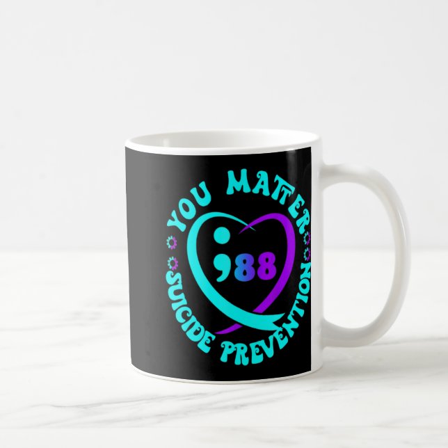Caneca De Café Retro You 988 Suicide Prevention Awareneess  (Direita)