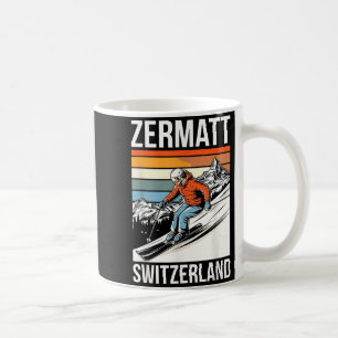 Caneca De Café Retro Zermatt Suíça estação de esqui diversão alpi