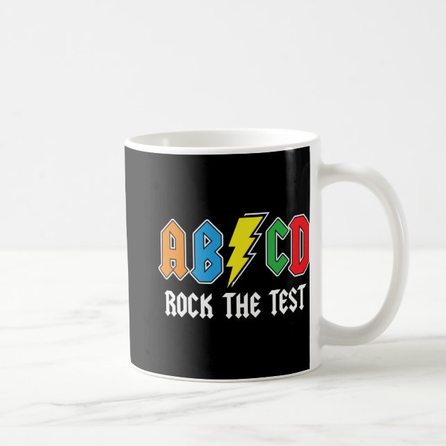 Caneca De Café Retron Abcd Rock The Test Day Enny School (Direita)