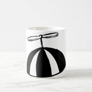 Caneca De Café Retrorropropulsor Beanie Whimsical Black and White