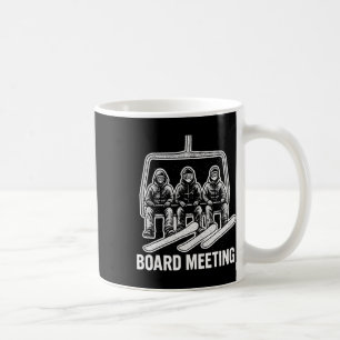 Caneca De Café Reunião de Conselho de Snowboard Esquiador Elevado