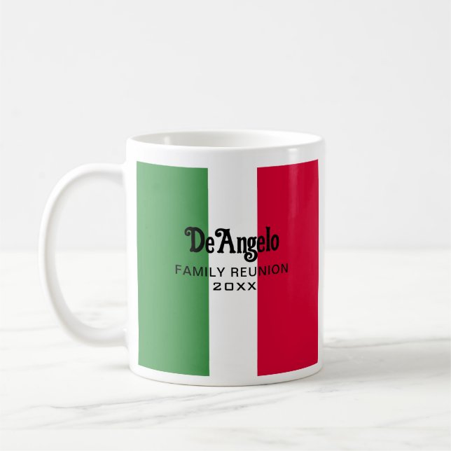 Caneca De Café Reunião de Nome de Sobrenome Italiano Personalizad (Esquerda)