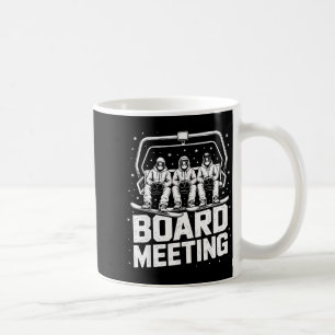 Caneca De Café Reunião de prancha de snowboard esquiador elevador