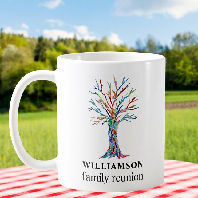 Caneca De Café Reunião Familiar Personalizada de Árvore da Famíli (Criador carregado)