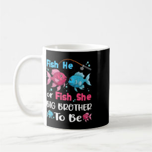 Caneca De Café Revelação de Gênero Peixe Ele ou Peixe Ela Família