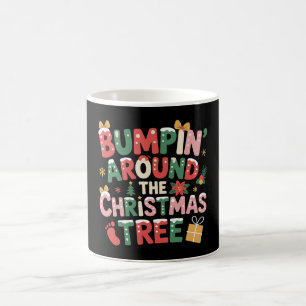 Caneca De Café Revelação de Gravidez em Volta da Árvore de Natal