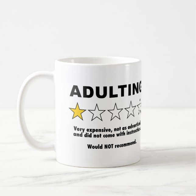 Caneca De Café Revisão de Adultos - 1 Revisão em Estrelas (Esquerda)