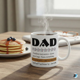 Caneca De Café Revisão Divertida do Papai 10/10 Recomendaria Pers