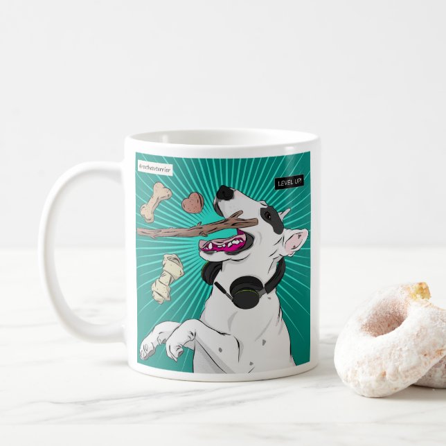 Caneca De Café Rex A caneta Terrier Virtual Fetch Da TV (Com Donut)