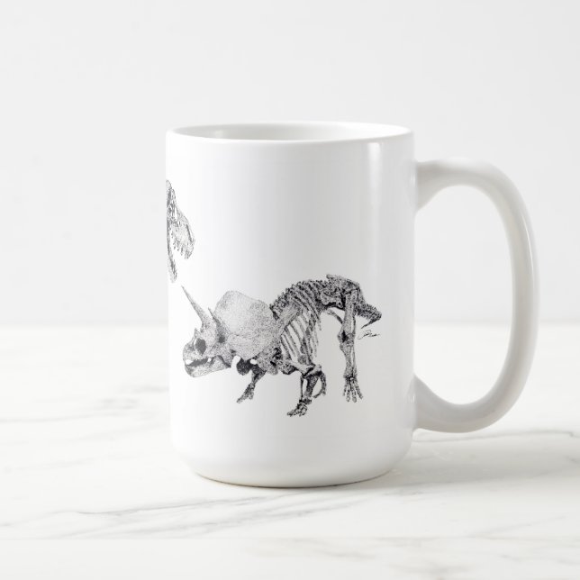 Caneca De Café Rex e Triceratops do tiranossauro (Direita)