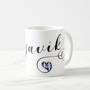 Caneca De Café Reykjavík Heart, Islandês