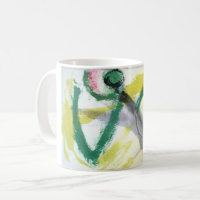 Caneca De Café Rezando Mantis Abstrato Jeff Hankamer Artjunkhaus (Frente Esquerda)