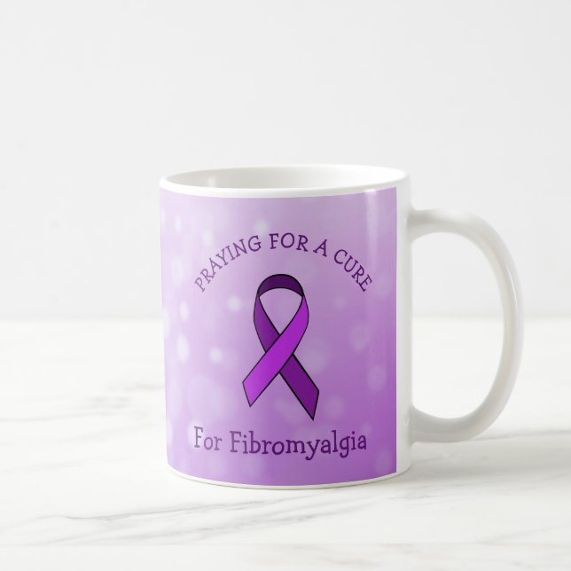 Caneca De Café Rezando por uma Cura Fibromialgia Mug (Direita)
