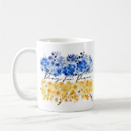 Caneca De Café Reze pela Paz & Paz na Ucrânia & Aquarelas.