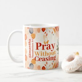 Caneca De Café Reze Personalizada sem cessar Boho Christian