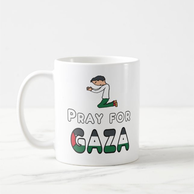 Caneca De Café Reze Por Gaza (Esquerda)