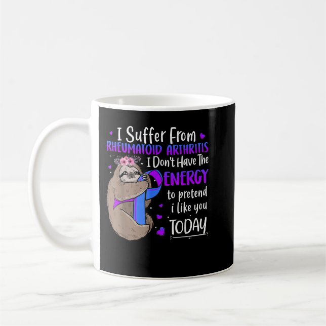 Caneca De Café Rheumatoid Arthritis Awareness Costume Sloth Gift  (Esquerda)