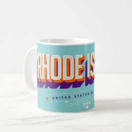Caneca De Café Rhode Island USA Retro Postcard Mug