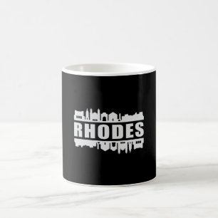 Caneca De Café Rhodes Grécia City Skyline Cityscape Engraçado P