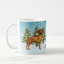 Caneca De Café Rhodesian Ridgeback Com Nome Floresta de Inverno N