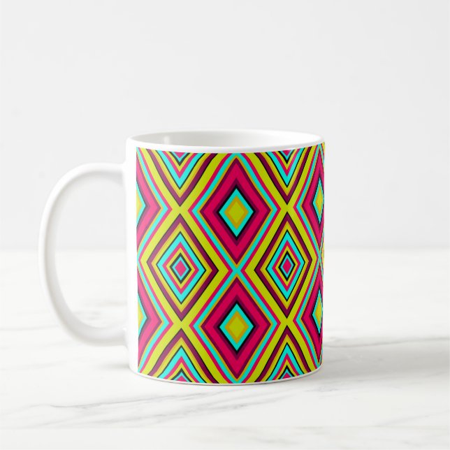 Caneca De Café Rhombus geométrico sem costura forma a moderna ten (Esquerda)