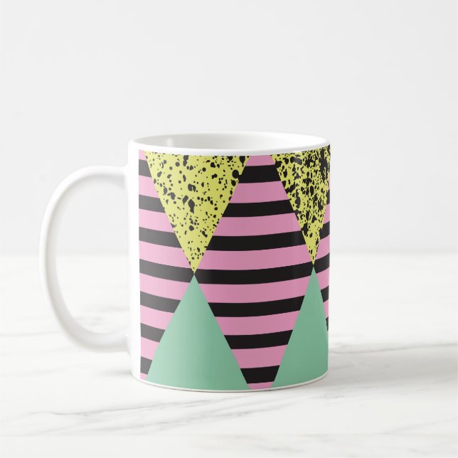 Caneca De Café Rhombus Moderno: Estilo sem costura Abstrato. (Esquerda)