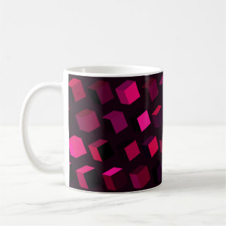 Caneca De Café Rhombus Rosa Escuro: Decor Abstrato de Gradiente
