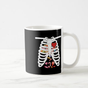 Caneca De Café Rib Cage Dia de as Bruxas engraçado de Raios X-ray
