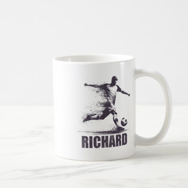 Caneca De Café Richard Soccer Boys Personalized First Name Richar (Direita)