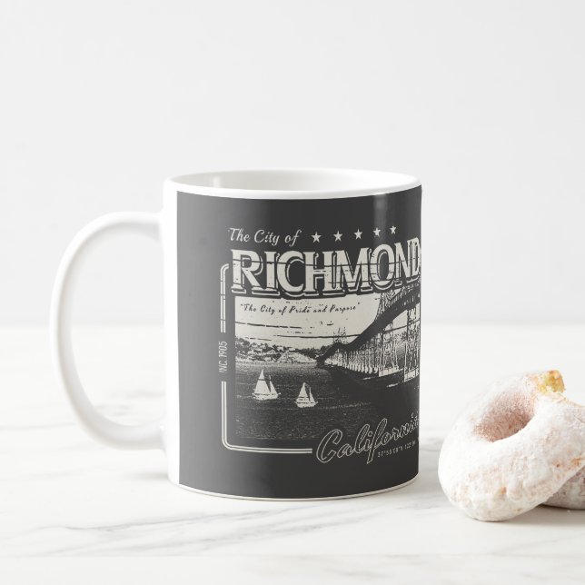 CANECA DE CAFÉ RICHMOND CALIFORNIA - RICHMOND SAN RAFAEL BRIDGE (Com Donut)