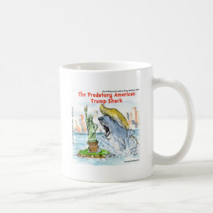 Caneca De Café Rick London Engraçado Trump Tubarão