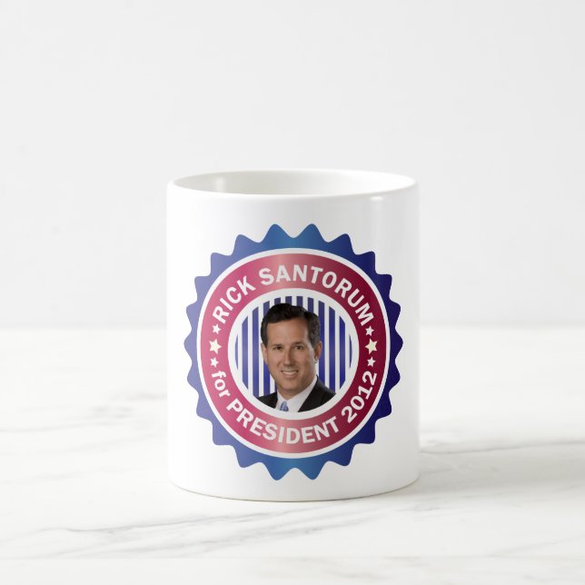 Caneca De Café Rick Santorum para o Presidente 2012 (Centro)