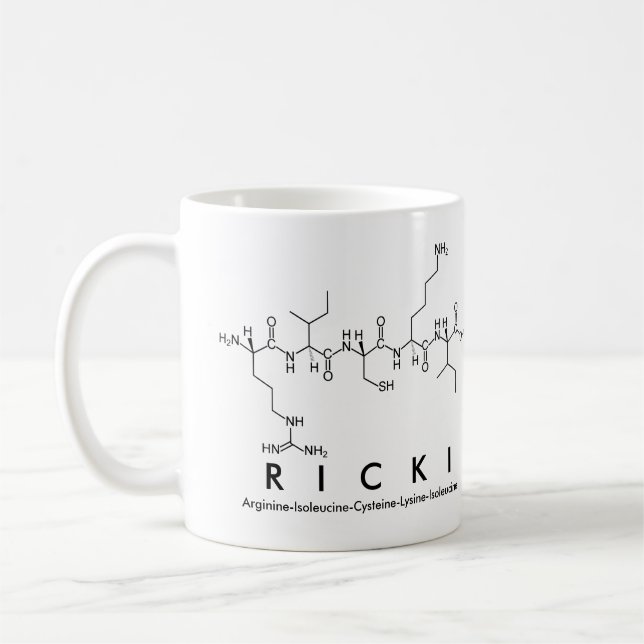 Caneca De Café Ricki peptide name mug (Esquerda)
