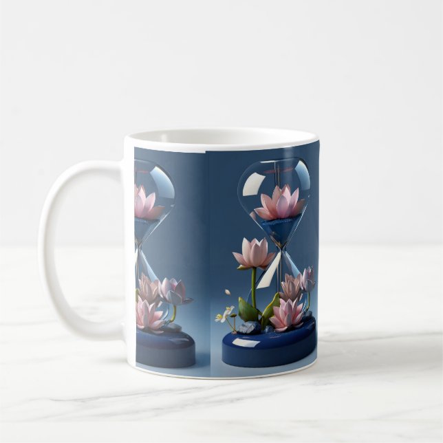 Caneca De Café Rico com design impresso com flores de luxo, canec (Esquerda)