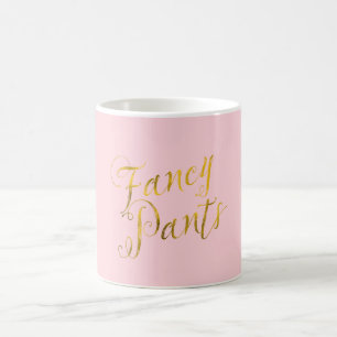 Caneca De Café Rico de Calças de Cotação Faux Gold Foil Sparkl