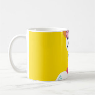 Caneca De Café Rico Zebra: Óculos-Sol Rosa Vintage.